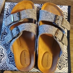 Laney Gray Double Strapped Sandal